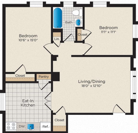 1 Bedrooms in Silver Spring Falkland Chase Floor Plans For Rent